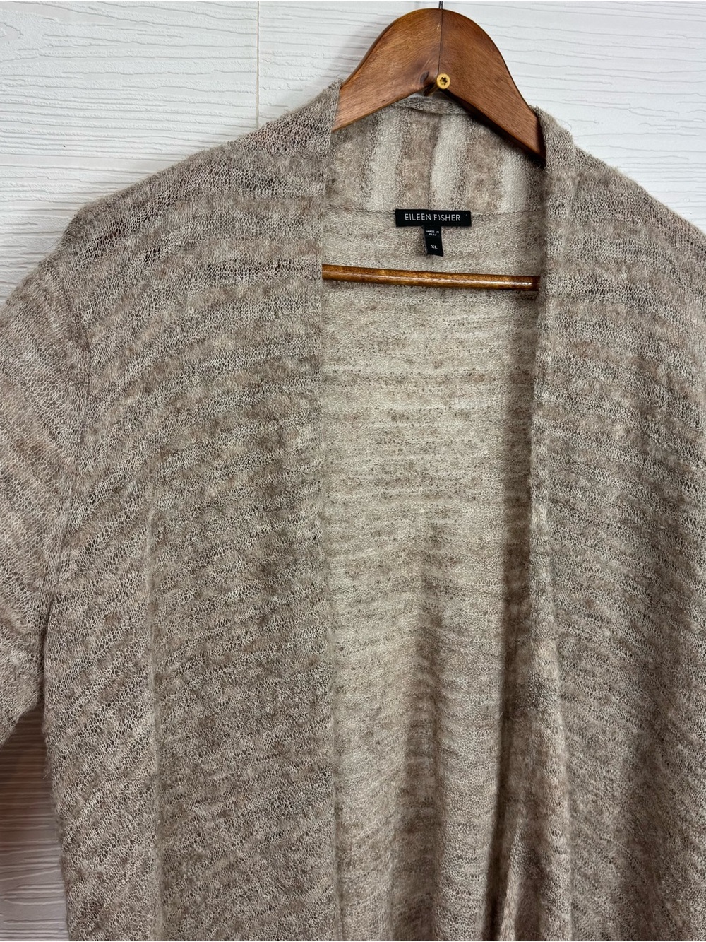 Eileen Fisher Light Knit Waterfall Cardigan Baby Alpaca/ Wool Luxury XL - Picture 5 of 9